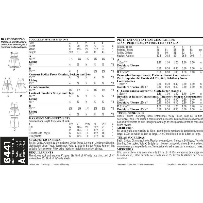 نيو لوك أنماط نيو لوك: فساتين سهلة للأطفال الصغار، بلوزة وبنطلون قصير، مقاس A (1/2-1-2-3-4) 6441 - Image 2